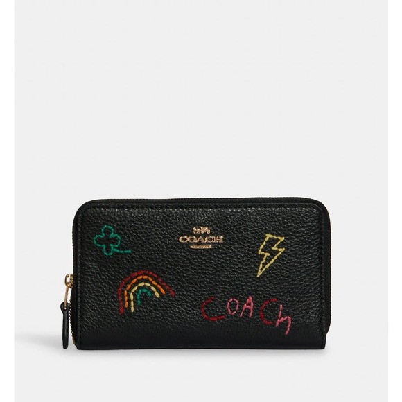 New π Coach Medium Id Zip Wallet With Diary Embroidery - Picture 6 of 6